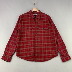 Redwood Creek Flannel Shirt Mens Medium Red Plaid Long Sleeve Retro Workwear